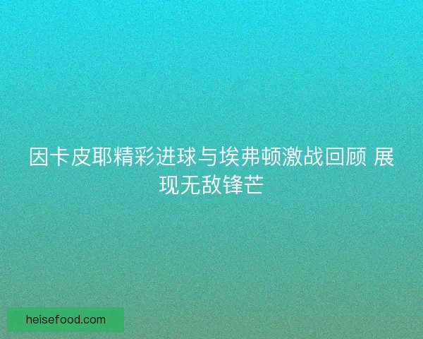 因卡皮耶精彩进球与埃弗顿激战回顾 展现无敌锋芒